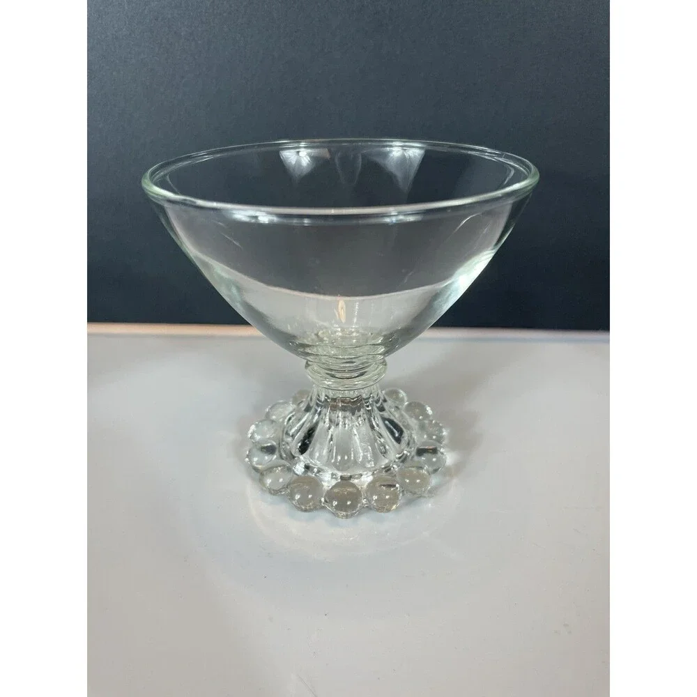 Vtg Anchor Hocking Glasses Berwick Boopie Clear Champagne Tall Sherbet Set 6